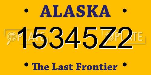 15345Z2 Alaska License Plate