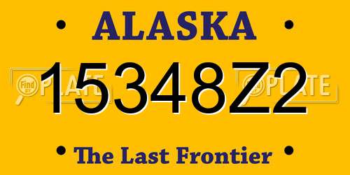 15348Z2 Alaska License Plate