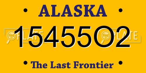 15455O2 Alaska License Plate
