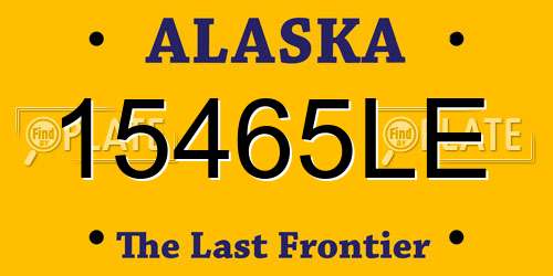 15465LE Alaska License Plate