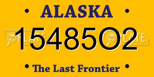 15485O2 Alaska License Plate
