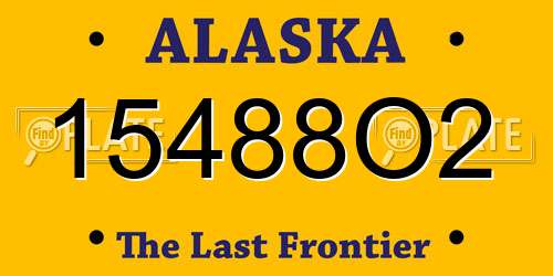 15488O2 Alaska License Plate