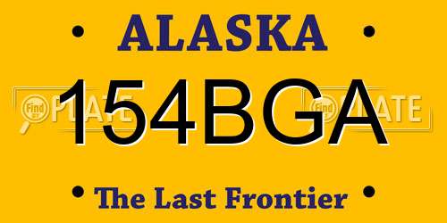 154BGA Alaska License Plate
