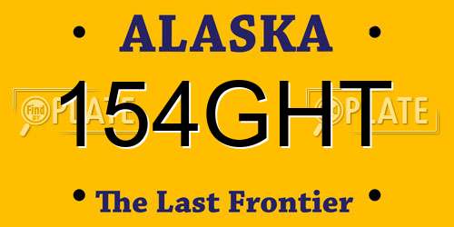 154GHT Alaska License Plate