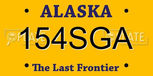 154SGA Alaska License Plate