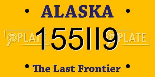 155II9 Alaska License Plate