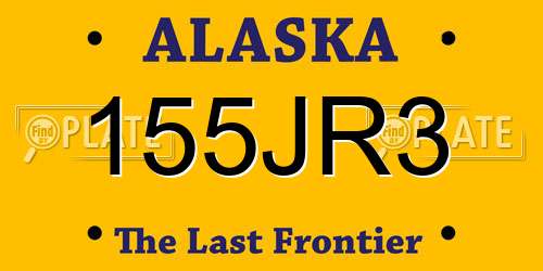 155JR3 Alaska License Plate