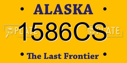1586CS Alaska License Plate