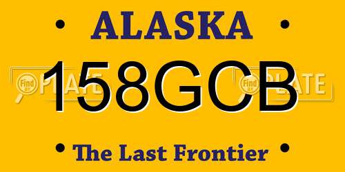 158GCB Alaska License Plate