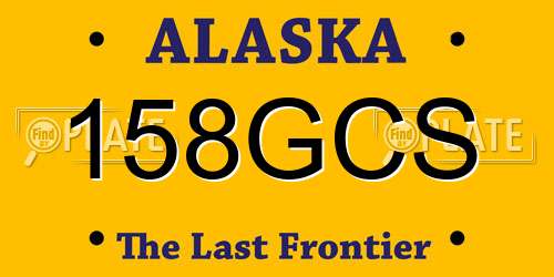 158GCS Alaska License Plate