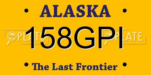 158GPI Alaska License Plate