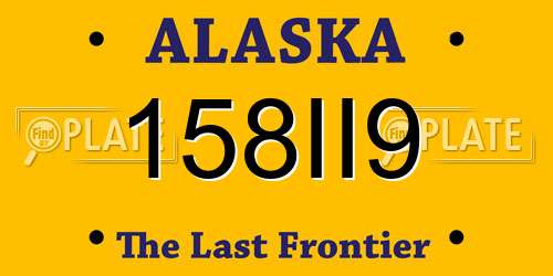 158II9 Alaska License Plate
