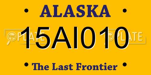 15AI010 Alaska License Plate