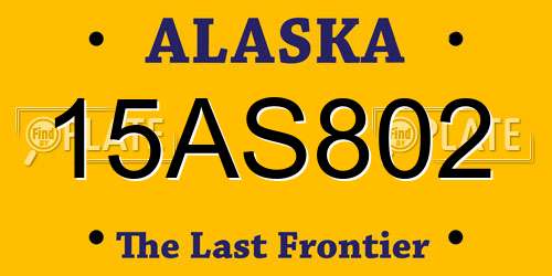 15AS802 Alaska License Plate