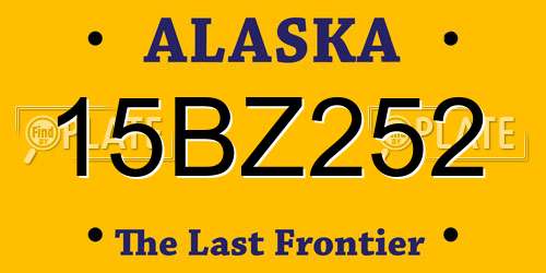 15BZ252 Alaska License Plate