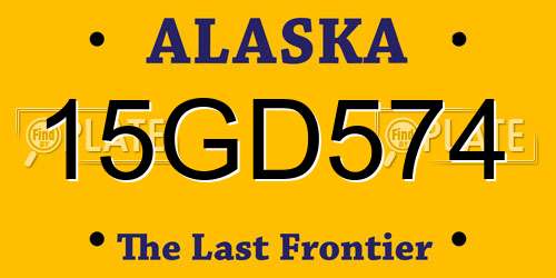 15GD574 Alaska License Plate