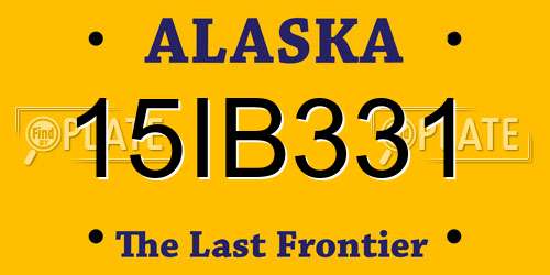15IB331 Alaska License Plate