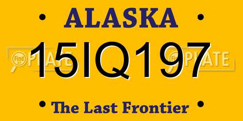 15IQ197 Alaska License Plate