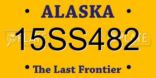 15SS482 Alaska License Plate