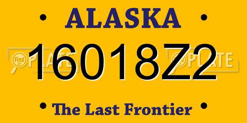 16018Z2 Alaska License Plate