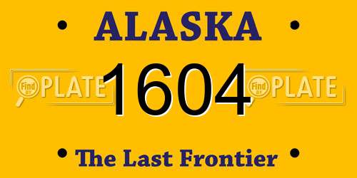 1604 Alaska License Plate