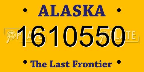 1610550 Alaska License Plate
