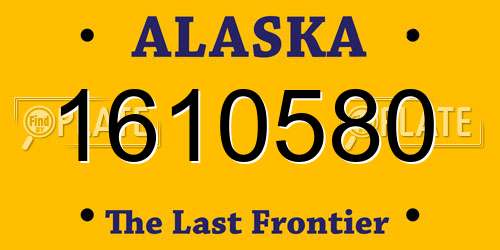 1610580 Alaska License Plate