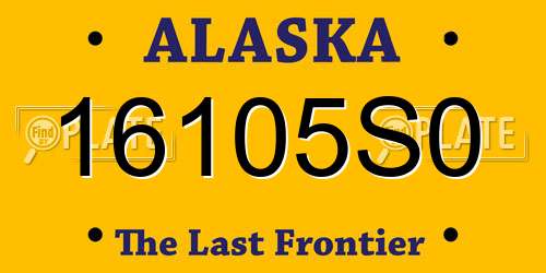 16105S0 Alaska License Plate