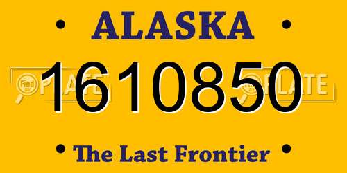 1610850 Alaska License Plate