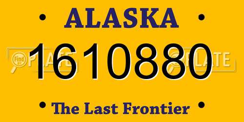 1610880 Alaska License Plate