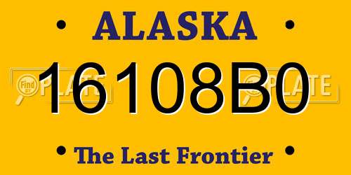 16108B0 Alaska License Plate