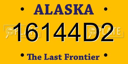 16144D2 Alaska License Plate