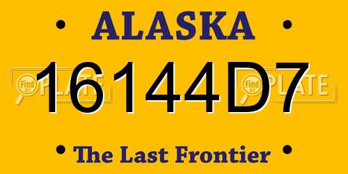 16144D7 Alaska License Plate