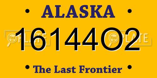 16144O2 Alaska License Plate