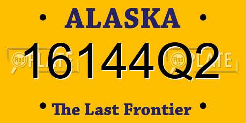16144Q2 Alaska License Plate