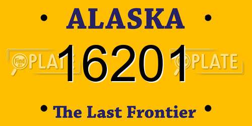 16201 Alaska License Plate