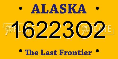 16223O2 Alaska License Plate