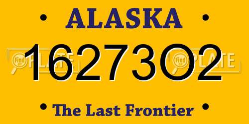 16273O2 Alaska License Plate