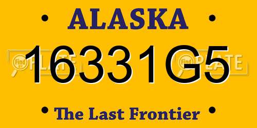 16331G5 Alaska License Plate