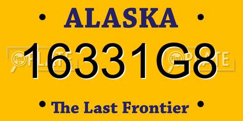 16331G8 Alaska License Plate