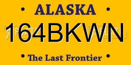 164BKWN Alaska License Plate