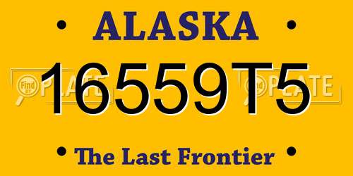 16559T5 Alaska License Plate