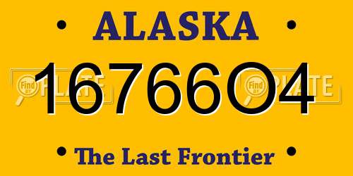 16766O4 Alaska License Plate