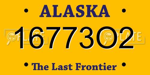 16773O2 Alaska License Plate