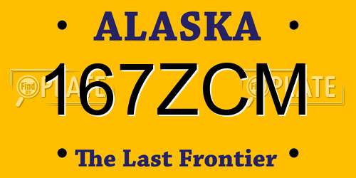 167ZCM Alaska License Plate
