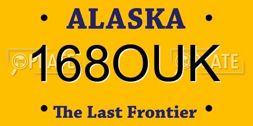 168OUK Alaska License Plate