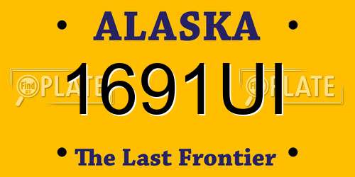 1691UI Alaska License Plate