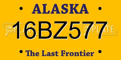 16BZ577 Alaska License Plate