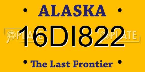 16DI822 Alaska License Plate