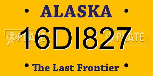 16DI827 Alaska License Plate